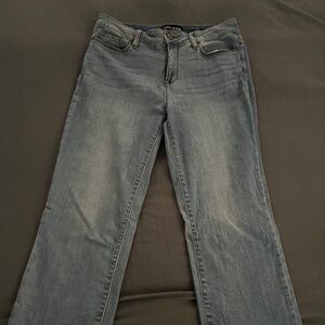 DKNY Rivington slim straight frayed hem crop jeans